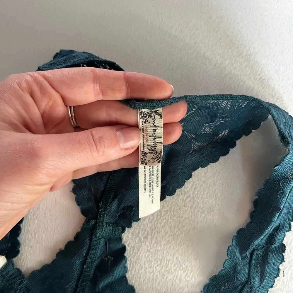 Free people teal Lacey bralette size xs